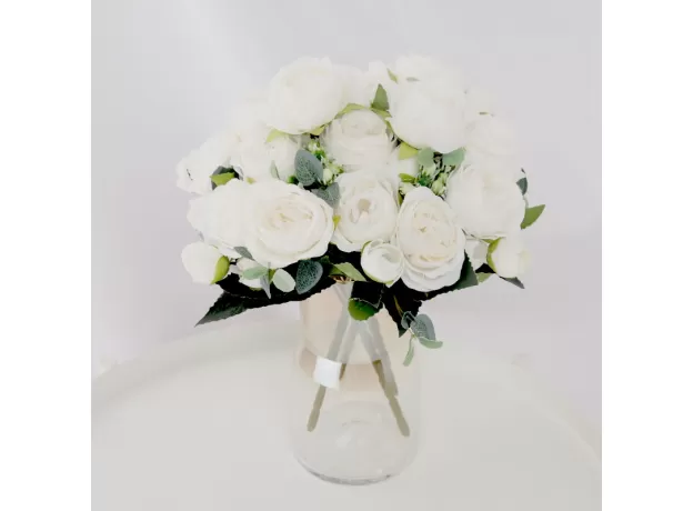 1 BOUQUET 9 HEADS ARTIFICIAL FLOWERS PEONY TEA ROSE AUTUMN SILK FAKE FLOWERS