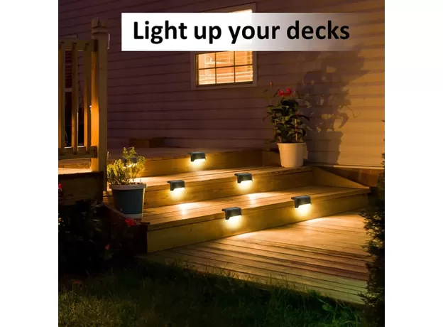 8/16 PCS SOLAR LIGHTS SOLAR STEP LIGHTS OUTDOOR WATERPROOF LED SOLAR STAIR FENCE LAMP