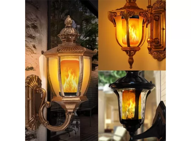 LED FLAME EFFECT LIGHT BULB 4 MODES FLICKERING EMULATION HOME GARDEN LAMP