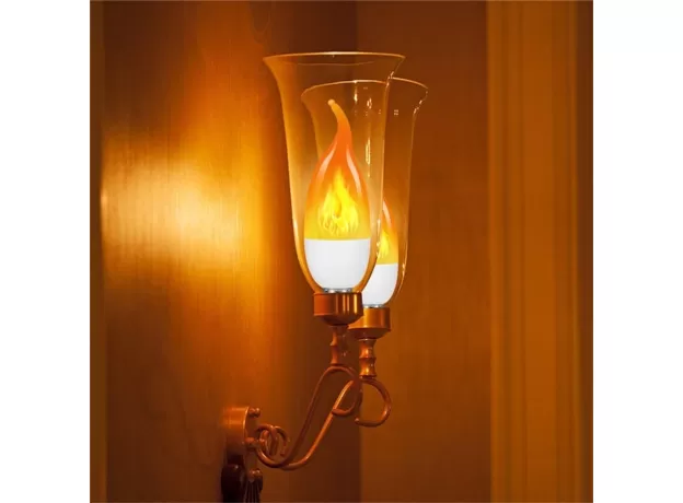 LED FLAME EFFECT LIGHT BULB 4 MODES FLICKERING EMULATION HOME GARDEN LAMP
