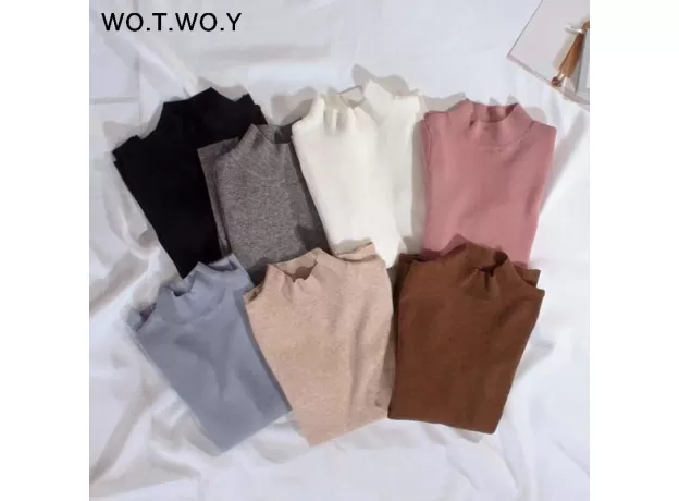 CASHMERE KNITTED WOMEN SWEATER PULLOVERS TURTLENECK AUTUMN WINTER BASIC WOMEN SWEATERS