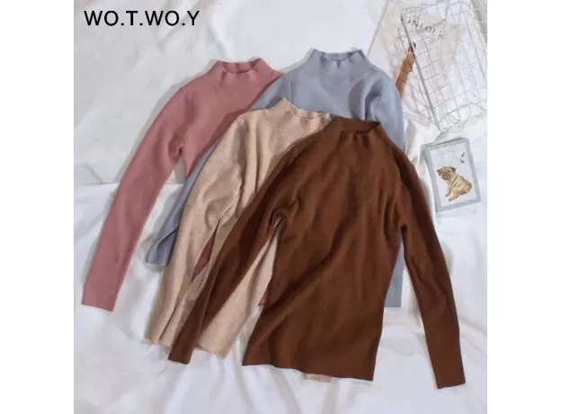 CASHMERE KNITTED WOMEN SWEATER PULLOVERS TURTLENECK AUTUMN WINTER BASIC WOMEN SWEATERS