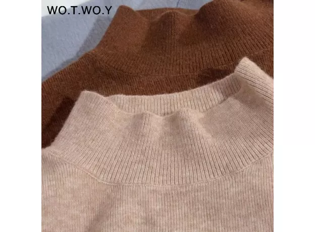 CASHMERE KNITTED WOMEN SWEATER PULLOVERS TURTLENECK AUTUMN WINTER BASIC WOMEN SWEATERS