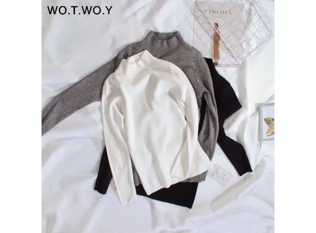 CASHMERE KNITTED WOMEN SWEATER PULLOVERS TURTLENECK AUTUMN WINTER BASIC WOMEN SWEATERS