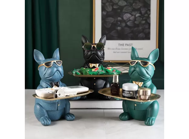 COOL BULLDOG STATUE TABLE DECORATION FASHION SCULPTURE HOME ROOM DECOR
