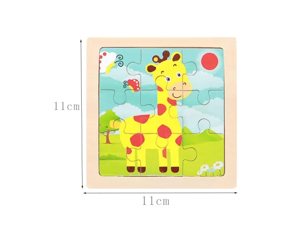 TOY WOODEN 3D PUZZLE JIGSAW TANGRAM FOR CHILDREN BABY CARTOON ANIMAL/TRAFFIC PUZZLES