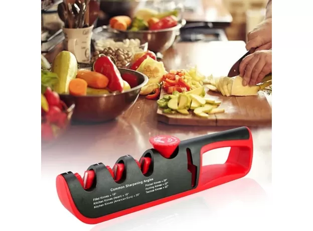 KNIFE SHARPENER PROFESSIONAL 4 IN 1 KITCHEN KNIVES GRINDER SCISSORS SHARPENING STONE