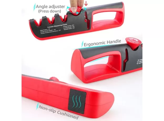 KNIFE SHARPENER PROFESSIONAL 4 IN 1 KITCHEN KNIVES GRINDER SCISSORS SHARPENING STONE