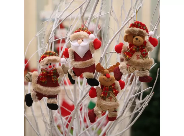 CHRISTMAS ORNAMENTS DIY XMAS GIFT SANTA CLAUS SNOWMAN TREE PENDANT DOLL HANG DECORATIONS