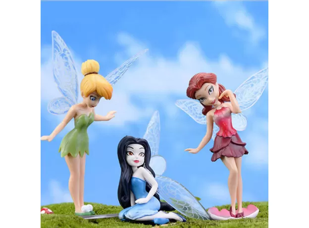 6PCS FLOWER FAIRY PIXIE FLY WING FAMILY MINIATURE 1 PC ARTIFICIAL SWALLOW BIRDS GARDEN