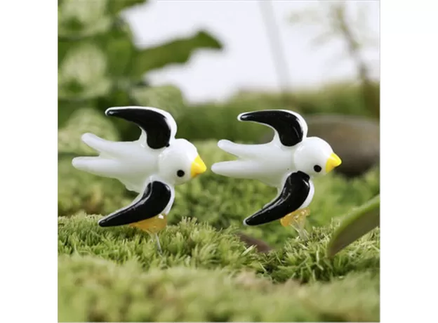 6PCS FLOWER FAIRY PIXIE FLY WING FAMILY MINIATURE 1 PC ARTIFICIAL SWALLOW BIRDS GARDEN