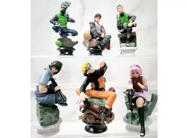 6PCS/SET NARUTO ACTION FIGURES DOLLS CHESS NEW PVC ANIME NARUTO SASUKE GAARA MODEL