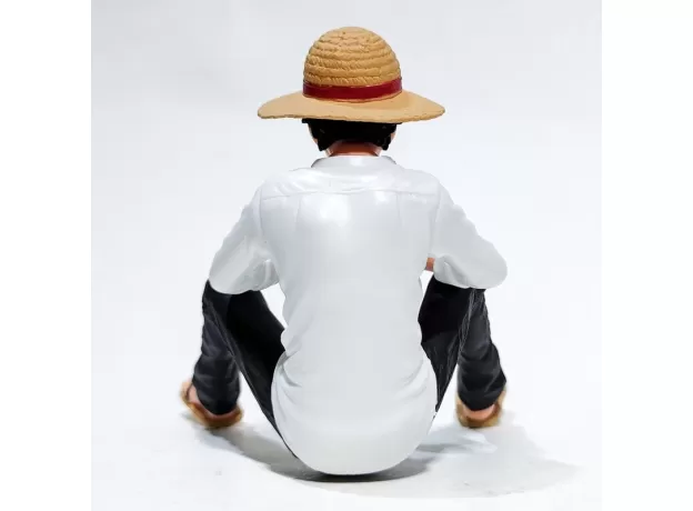 ONE PIECE FIGURES SITTING LUFFY FIGURINE SHIRT PHOTO ARTIST STYLIST MODEL DECORATION TOYS