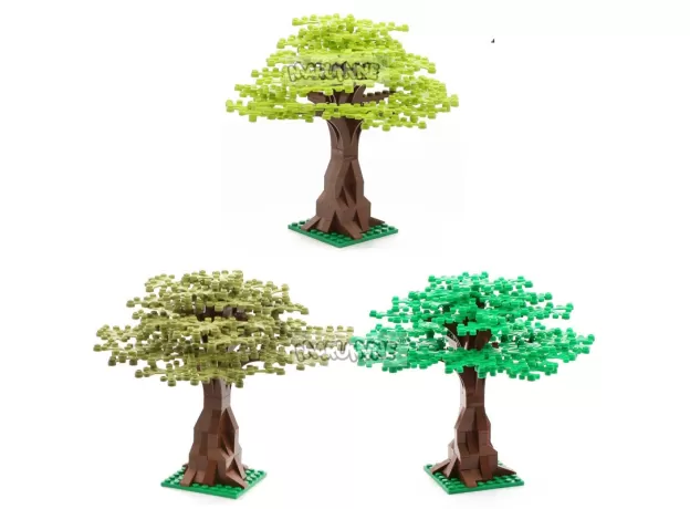 102PCS BRICKS TREE GREEN BUSH FLOWER GRASS PLANTS GARDEN COMPATIBLE CITY