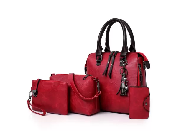 4PCS/SET HIGH QUALITY LADIES HANDBAGS FEMALE PU LEATHER SHOULDER MESSENGER BAGS