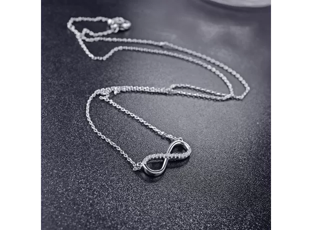 NECKLACE JEWELRY PENDANT SILVER FOR WOMEN LINK CHAIN ZIRCON FINE PARTY
