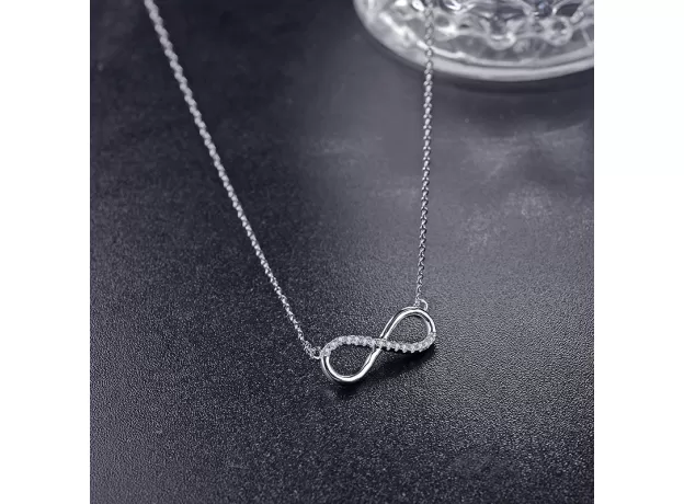 NECKLACE JEWELRY PENDANT SILVER FOR WOMEN LINK CHAIN ZIRCON FINE PARTY
