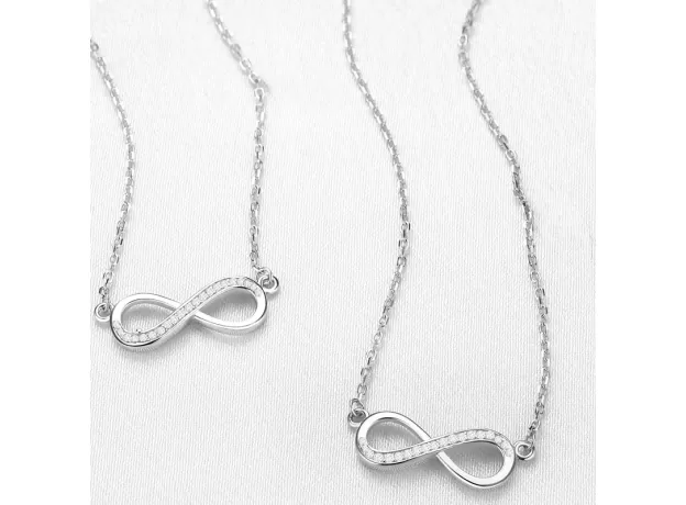 NECKLACE JEWELRY PENDANT SILVER FOR WOMEN LINK CHAIN ZIRCON FINE PARTY