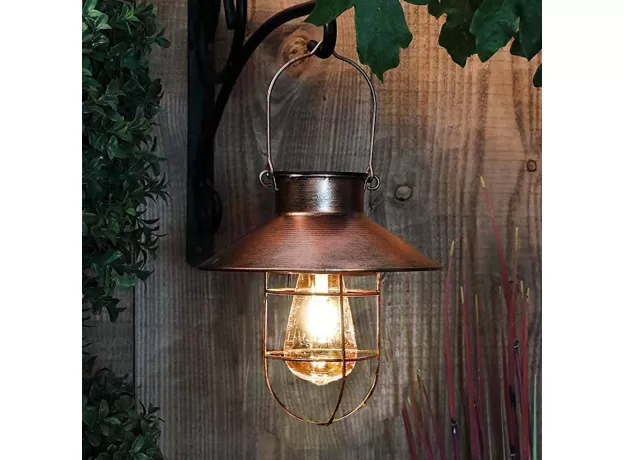SOLAR LANTERN LAMP OUTDOOR HANGING WATERPROOF VINTAGE METAL SOLAR GARDEN LIGHTS