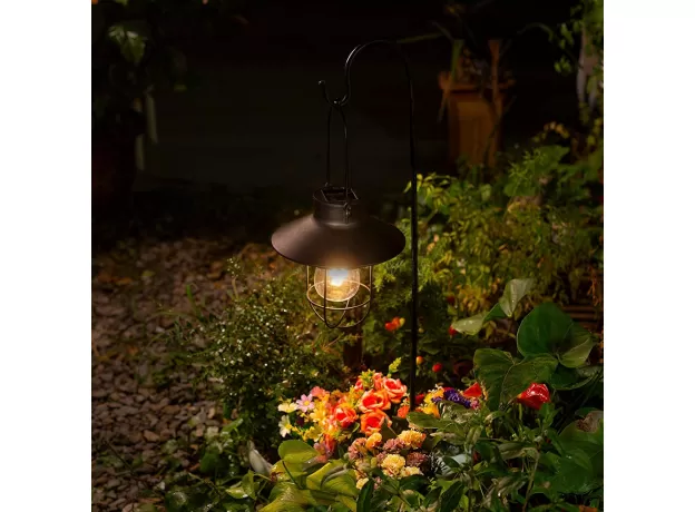 SOLAR LANTERN LAMP OUTDOOR HANGING WATERPROOF VINTAGE METAL SOLAR GARDEN LIGHTS