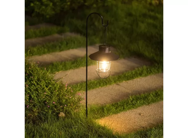 SOLAR LANTERN LAMP OUTDOOR HANGING WATERPROOF VINTAGE METAL SOLAR GARDEN LIGHTS