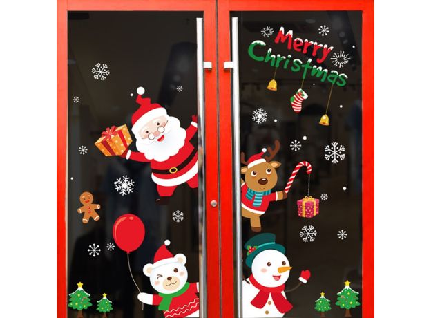 Christmas Window stickers Christmas decorations for home wall Glass Stickers New Year Home Decals Decor