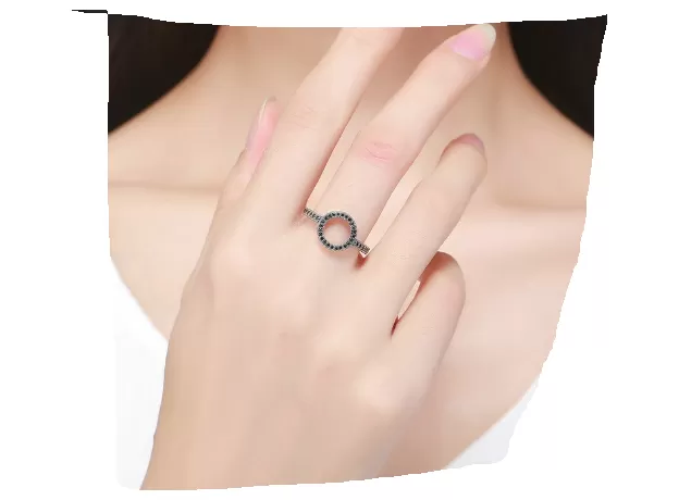 STERLING SILVER LUCKY CIRCLE FINGER RINGS FOR WOMEN FASHION JEWELRY GIFT