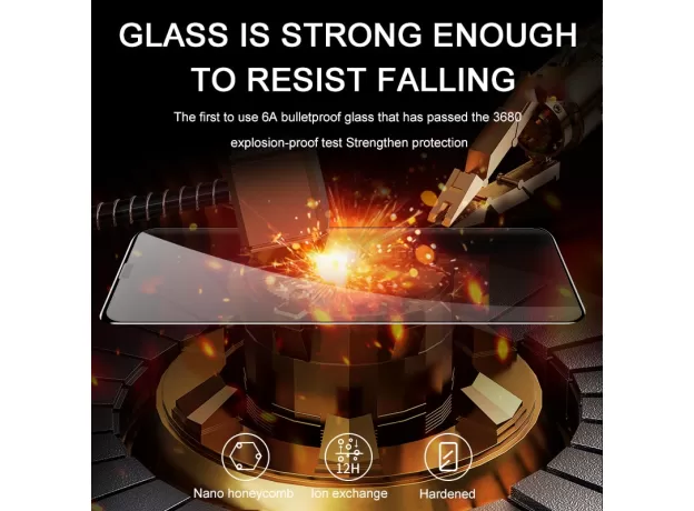 3PCS FULL COVER CURVED PROTECTIVE GLASS ON FOR IPHONE SCREEN PROTECTOR TEMPERED GLASS