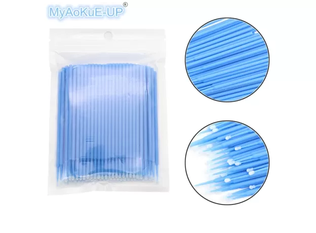 100PCS/PACK MICROBRUSHES FOR EYELASH EXTENSION MAKEUP BRUSHES SWAB DISPOSABLE INDIVIDUAL APPLICATORS