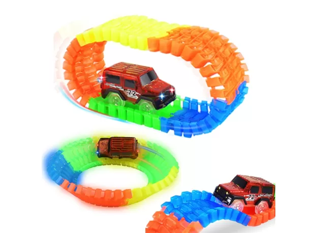 FLEX BEND GLOW RACING TRACK – FLASH IN THE DARK ASSEMBLY SET
