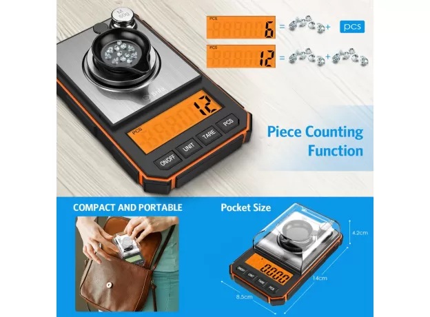 DIGITAL SCALE PORTABLE MINI SCALE PRECISE GRADUATION PROFESSIONAL POCKET SCALE MILLIGRAM