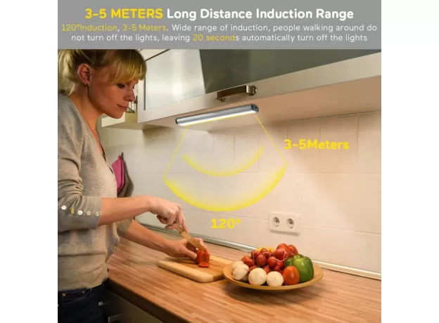 SENSOR LIGHT CUPBOARD WARDROBE BED LAMP LED UNDER CABINET NIGHT LIGHT