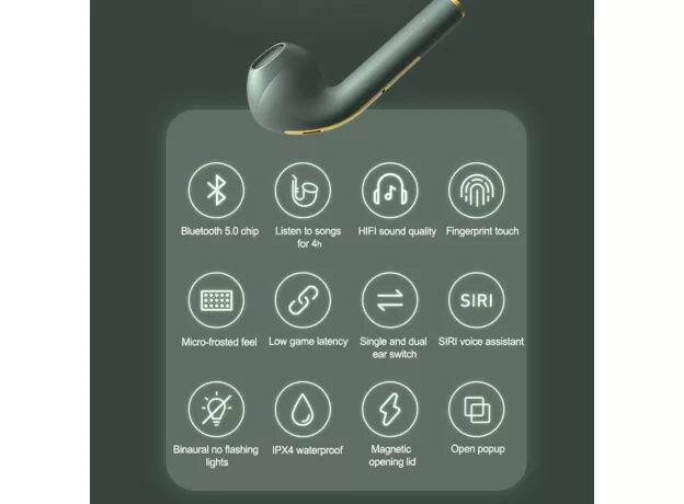 BLUETOOTH HEADPHONES STEREO TRUE WIRELESS HEADPHONE EARBUDS IN EAR HANDSFREE EARPHONES EAR BUDS