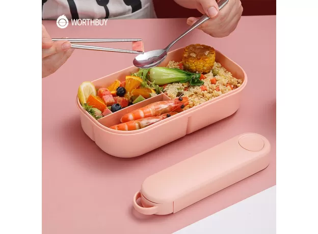 LUNCH BOX FOR KIDS SCHOOL MICROWAVE BENTO BOX WITH COMPARTMENT TABLEWARE LEAK-PROOF FOOD