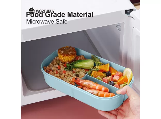 LUNCH BOX FOR KIDS SCHOOL MICROWAVE BENTO BOX WITH COMPARTMENT TABLEWARE LEAK-PROOF FOOD