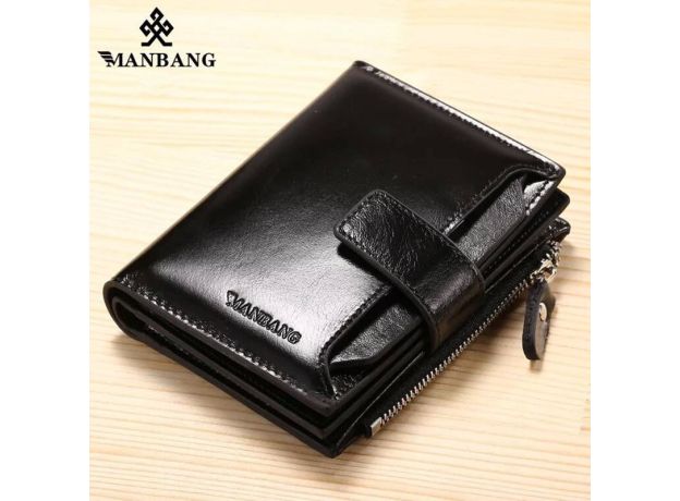 MEN'S LEATHER WALLET AMBANC BRAND 11 CARDS WITH CLIP EXECUTIVE