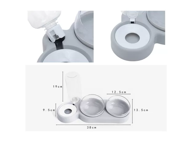 NEW PET DOGS CATS DOUBLE BOWLS FOOD WATER FEEDER CONTAINER DISPENSER FOR DOGS