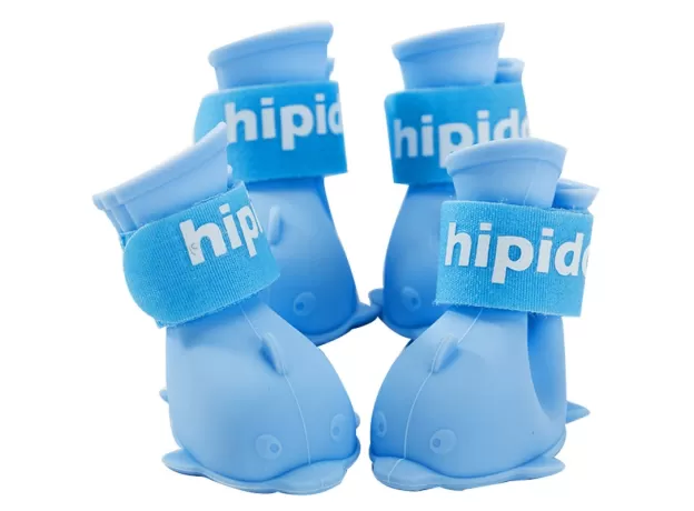 CARTOON DOLPHIN PET DOG SHOES PUPPY TEDDY SOCKS WATERPROOF RAIN BOOTS