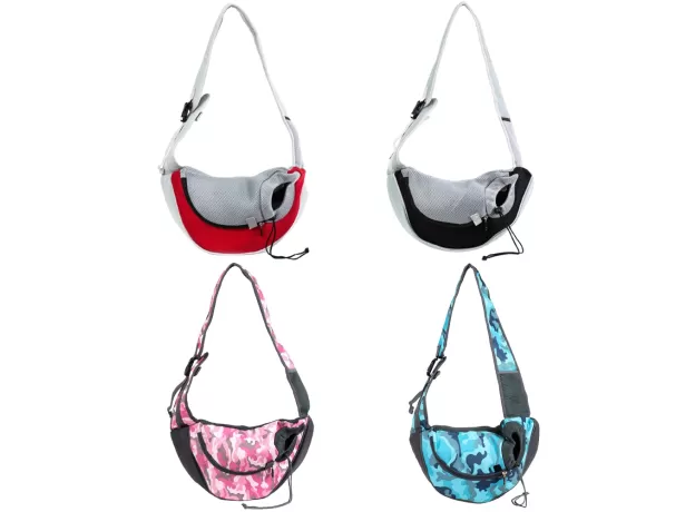 PET DOG SLING CARRIER BREATHABLE MESH TRAVEL SAFE OXFORD SLING BAG CARRIER FOR DOG
