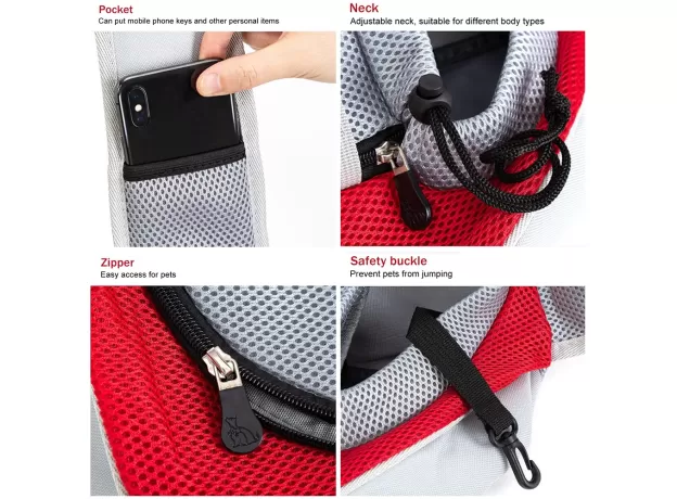 PET DOG SLING CARRIER BREATHABLE MESH TRAVEL SAFE OXFORD SLING BAG CARRIER FOR DOG
