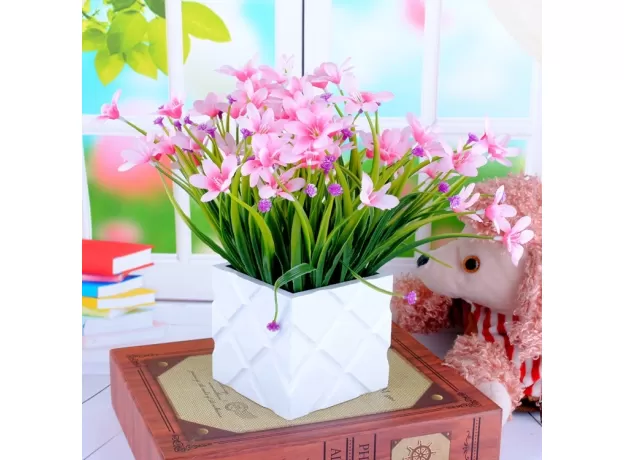 1BUNCH ARTIFICIAL PLASTIC ORCHID FLOWER  PLANT FAKE SILK WEDDING FLOWER