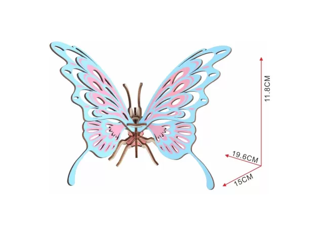 LASER CUTTING 3D WOODEN PUZZLE JIGSAW ANIMAL BUTTERFLY DANCE DIY MANUAL ASSEMBLY KIDS TOYS