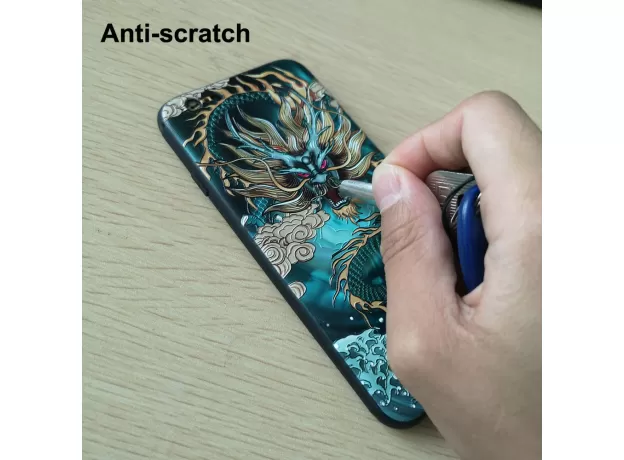 IPHONE CASE 3D RELIEF DRAGON TIGER PATTERN MATTE SOFT DRAWING COVER