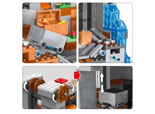 MY WORLD BUILDING BLOCKS – MOUNTAIN CAVE VILLAGE FIGURES MODULE TOY