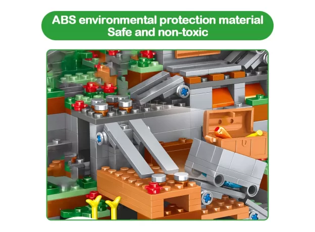 MY WORLD BUILDING BLOCKS – MOUNTAIN CAVE VILLAGE FIGURES MODULE TOY
