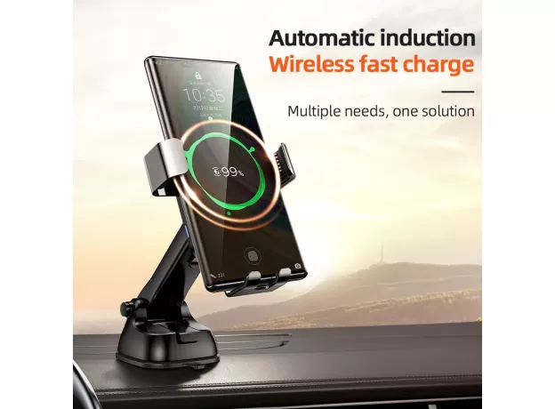 WIRELESS CAR PHONE HOLDER CHARGER INTELLIGENT INFRARED FAST CHARGER STAND  PHONE HOLDER
