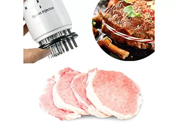2 IN 1 MEAT TENDERIZER & MARINADE INJECTOR BARBECUE SEASONING SAUCE INJECTORS KITCHEN TOOLS