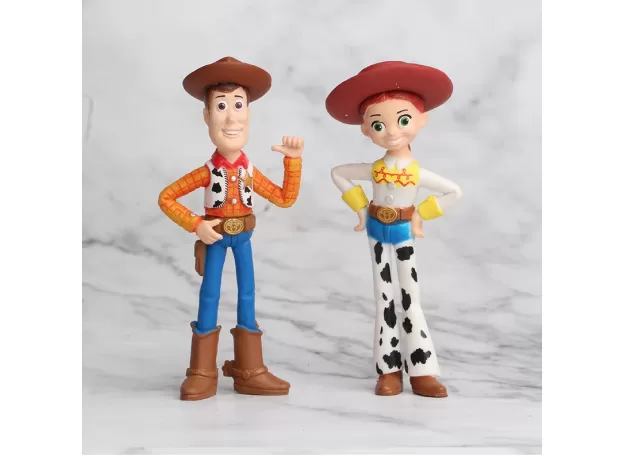 7PCS TOY STORY 4 ACTION FIGURE TOYS WOODY JESSIE BUZZ LIGHTYEAR FORK PIG BEAR