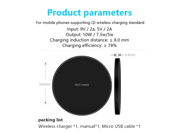 FAST WIRELESS CHARGER PAD FOR IPHONE QI WIRELESS CHARGING STAND FOR ANDROID PHONE CAR