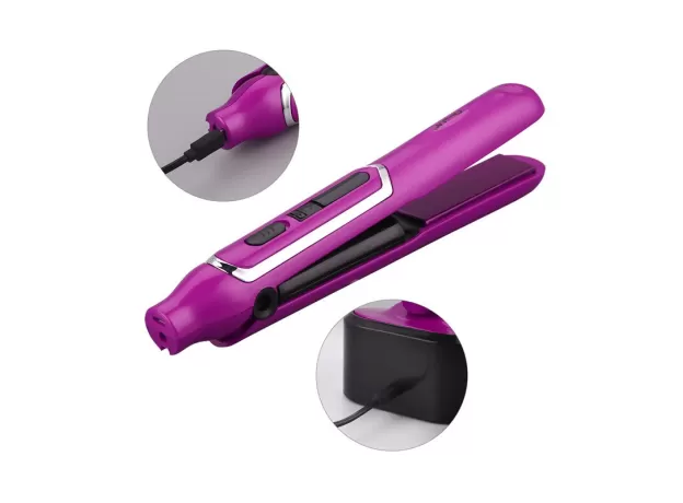 PORTABLE MINI USB CORDLESS HAIR STRAIGHTENER CURLER TRAVEL FLAT IRONS WIRELESS STRAIGHTENING HAIR IRON